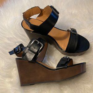 Franco Sarto Buckle Platform Sandals, Women's Size 6.5